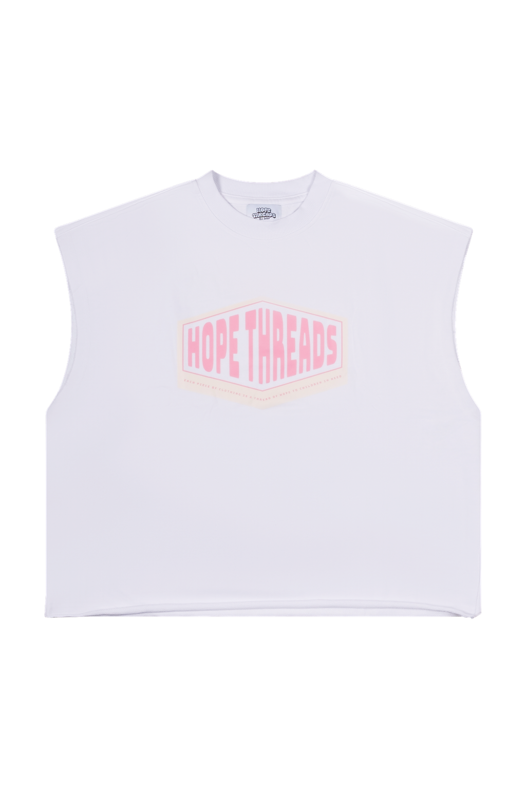 Hopethreads Pink Logo White Sleeveless Shirt