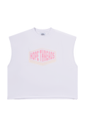 Hopethreads Pink Logo White Sleeveless Shirt