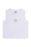 Hopethreads Blue Logo White Sleeveless Shirt